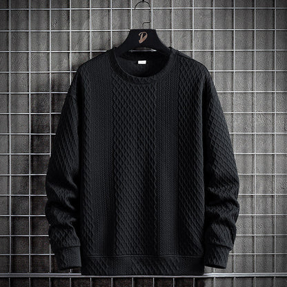 Mens Loose-Fit Casual Crew-Neck Pullover Bottoming Shirt