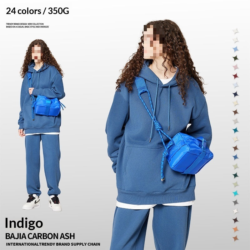 Solid-color Fleece-lined Hoodie For Teens Mens Style