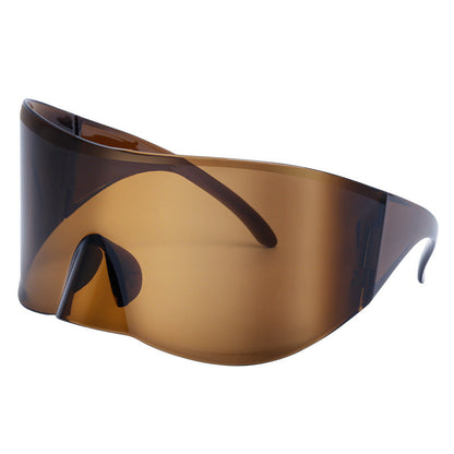 Outdoor Cycling Mercury Sunglasses For Women European And American One-Piece Large Frame Sunscreen Sunglasses For Men Sports Windproof Glasses Shades