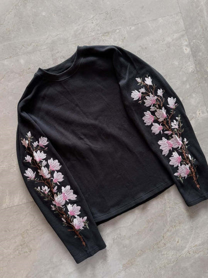 Round-neck Pullover Vintage Streetwear Long-sleeved T-shirt