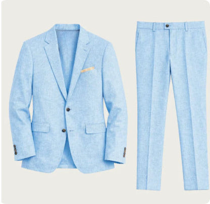 Men Leisure Set Digital Printing Two Button Suit Top Two-piece Pants