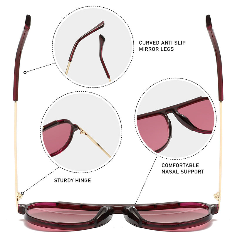 3654 Metal Double-Bridge Aviator Sunglasses Cross-Border E-Commerce Foreign Trade Amazon Fashion Uv400 Unisex