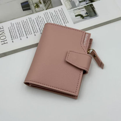 Womens Trifold Short Multi-functional Leather Wallet With Multiple Card Slots