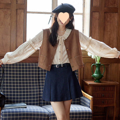 Round-neck Loose-fit Forest Style Vest Top