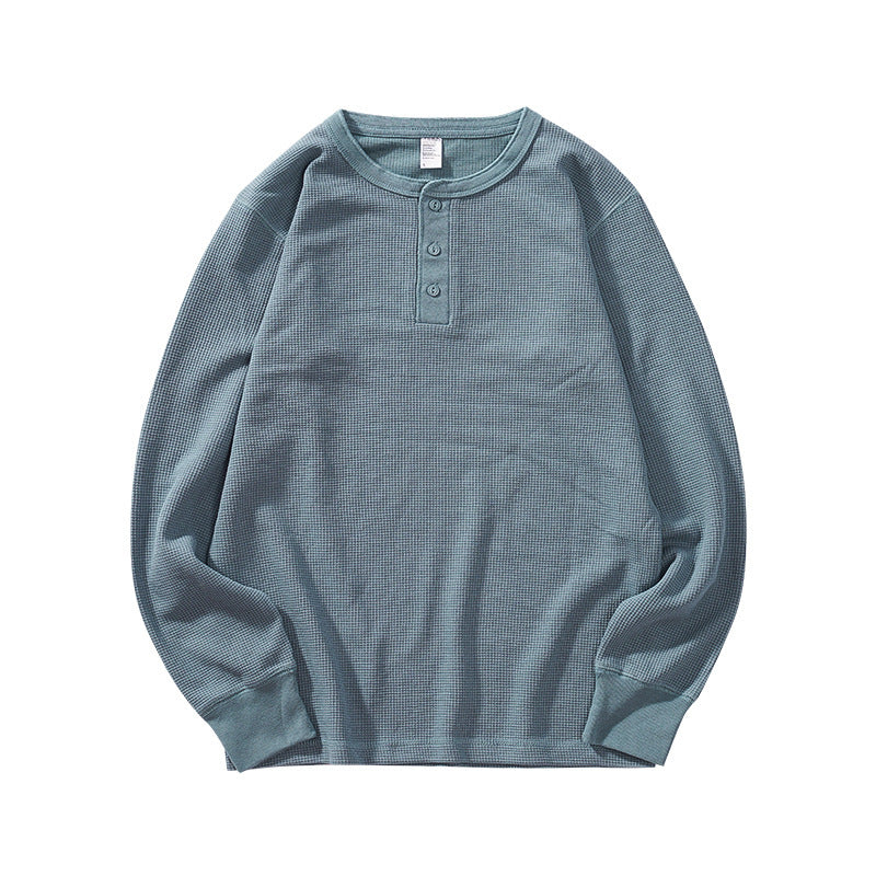 Mens Loose-fit Casual Comfortable Versatile Long-sleeve Crew Neck