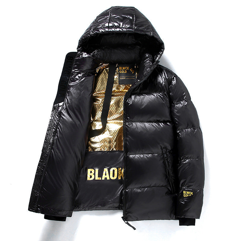 Black Gold Short Winter Coat For Men And Women