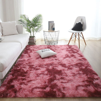 Silk Hair Tie-dyed Carpet Hair Plush Living Room Bedroom And Household