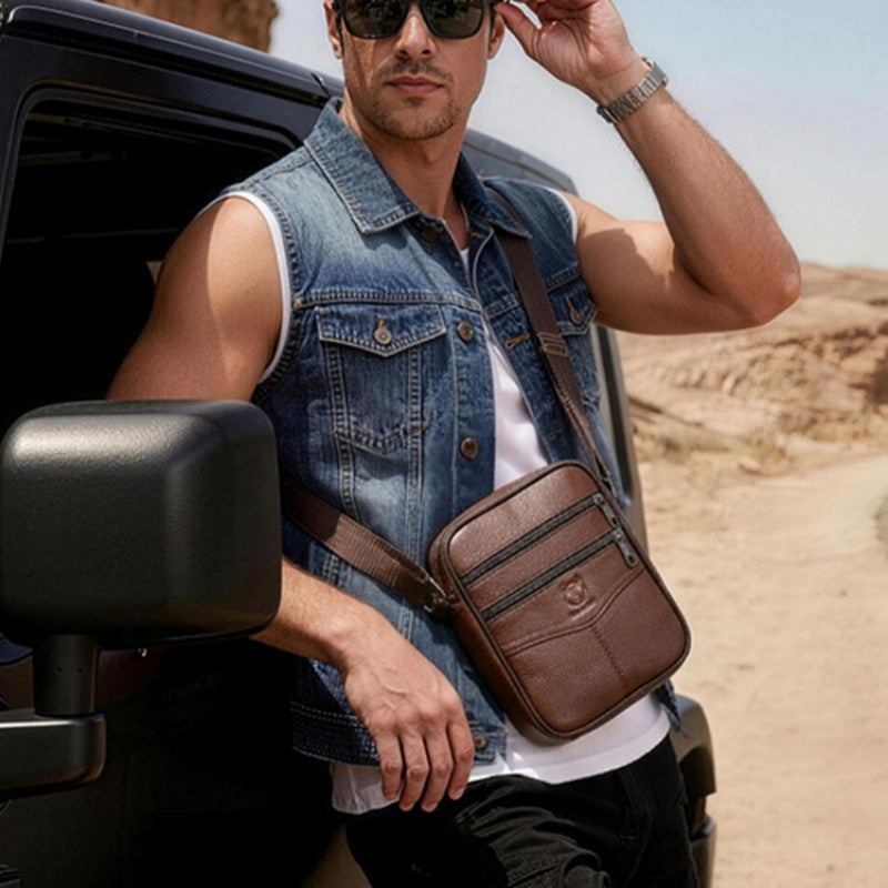 Single-shoulder Crossbody Bag Made Of Top-grain Leather With A Premium Feel