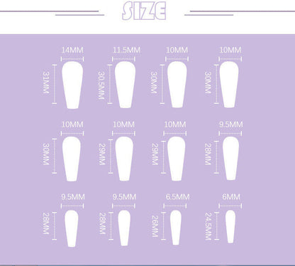 Bright Oil Color Marble Pattern European And American Style Long Fake Nails