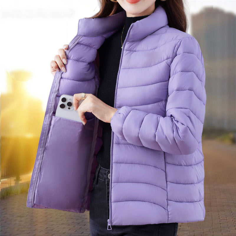 Womens Cotton-padded Coat For Winter Relaxed-fit Outerwear For Middle-aged