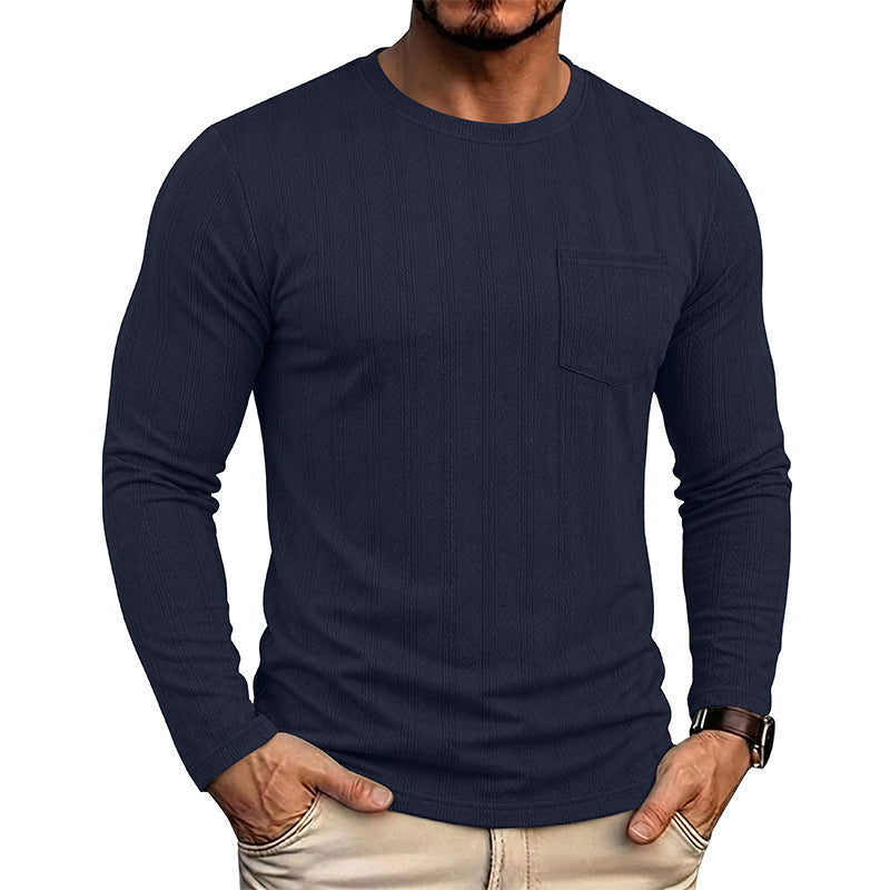 Mens Long-sleeve Crew-neck Jacquard Knit Sweater