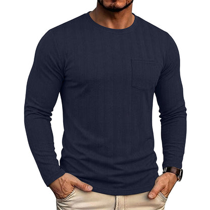 Mens Long-sleeve Crew-neck Jacquard Knit Sweater