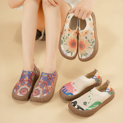 Womens Breathable Versatile Round-toe Flats