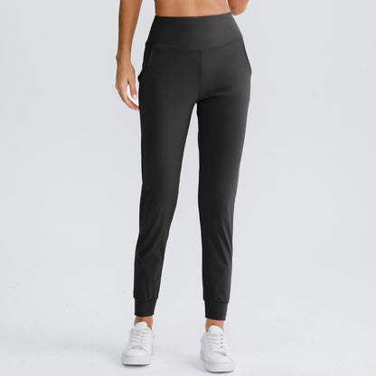 Women Solid Color Elastic Jogger Pants Loose Slim Fit Yoga Sweatpants With Pockets Running Workout Casual Athletic Trousers