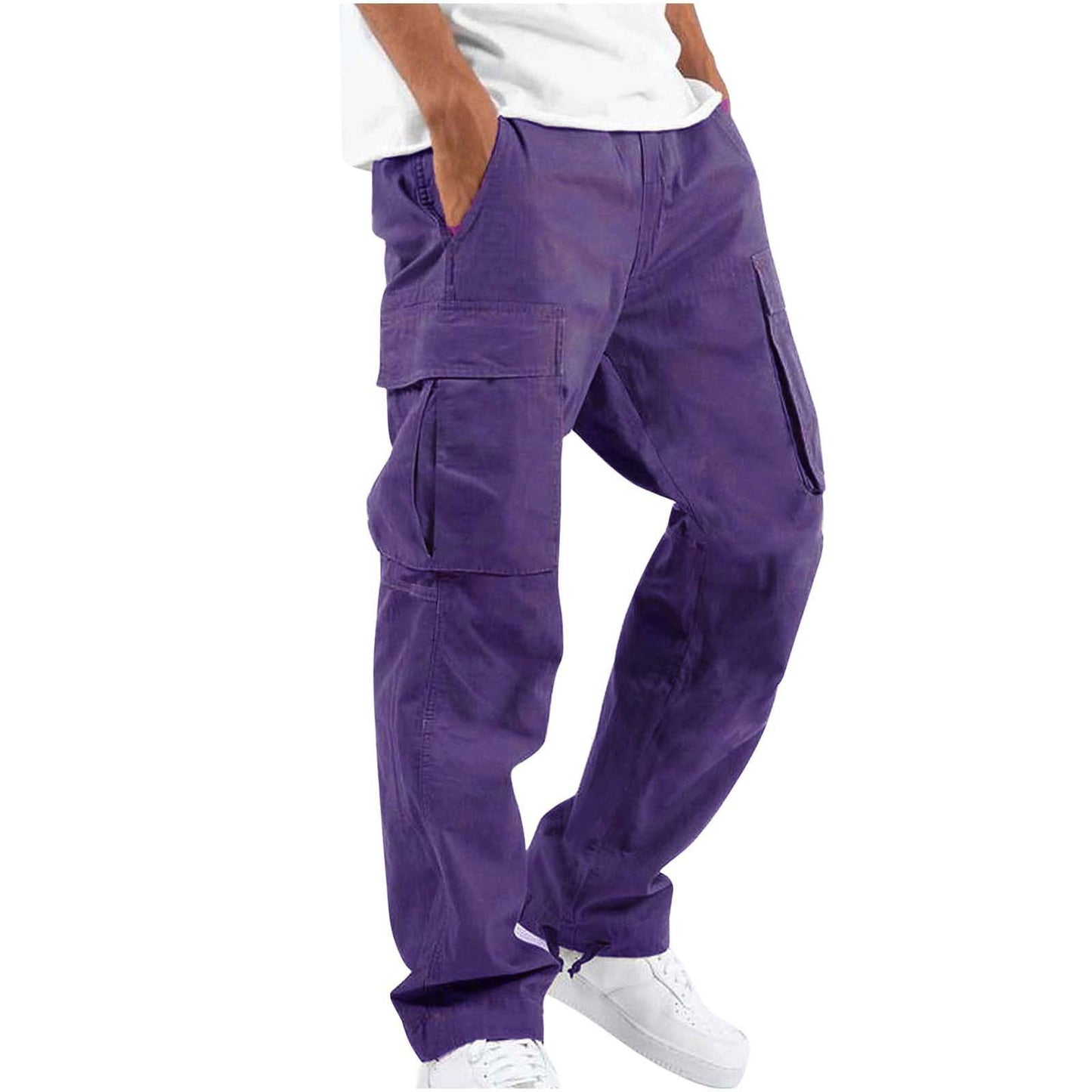 In Stock Amazon Summer New Men's Overalls European And American Independent Station Foreign Trade Drawstring Multi-pocket Casual Pants