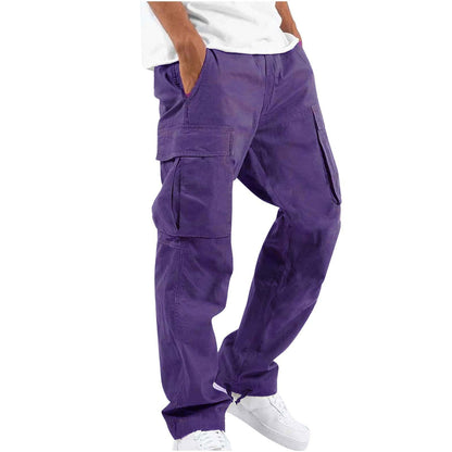 In Stock Amazon Summer New Men's Overalls European And American Independent Station Foreign Trade Drawstring Multi-pocket Casual Pants