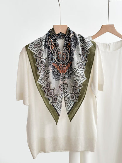 Women's Vintage High-end Outer Silk Scarf
