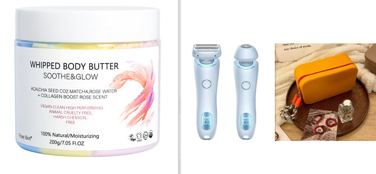 2 In 1 Hair Removal Epilator USB Rechargeable Trimmer Women Body Razor Face Leg Armpit Bikini Hand Pubic Shaver Hair Remover