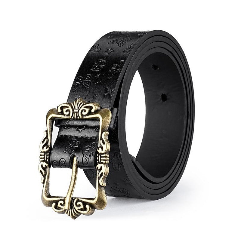 New Vintage Embossed Belt Womens Fashion Accessory