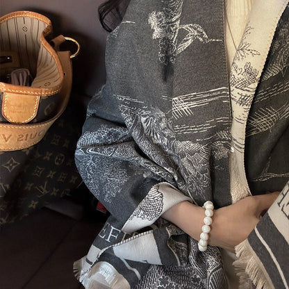 Womens Outerwear Summer Office Warmth Niche Light-Luxury Small Wool Blanket Shawl