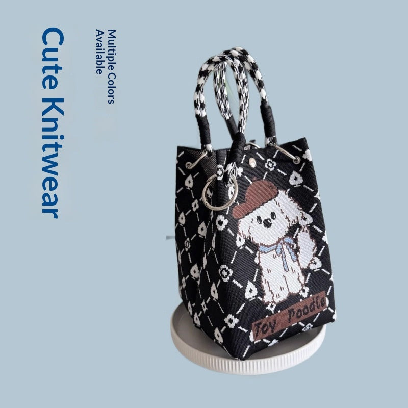 Knitted Tote Bag Commuter-friendly Handbag Simple Style