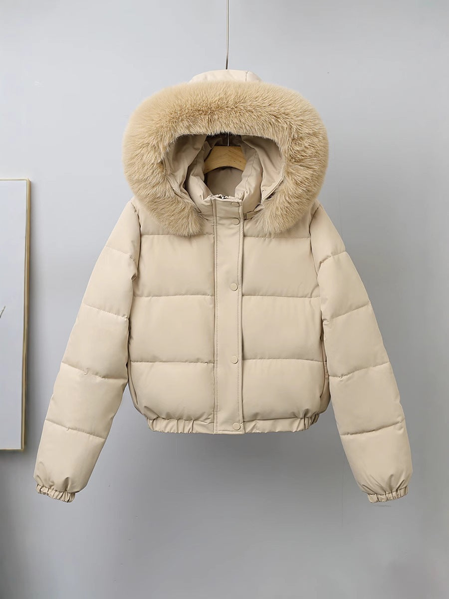 Womens Cropped Padded Cotton Coat