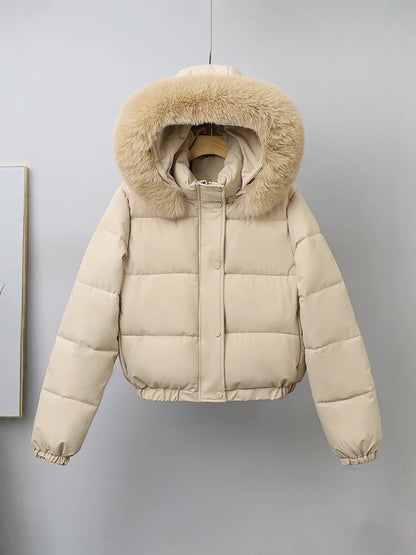 Womens Cropped Padded Cotton Coat