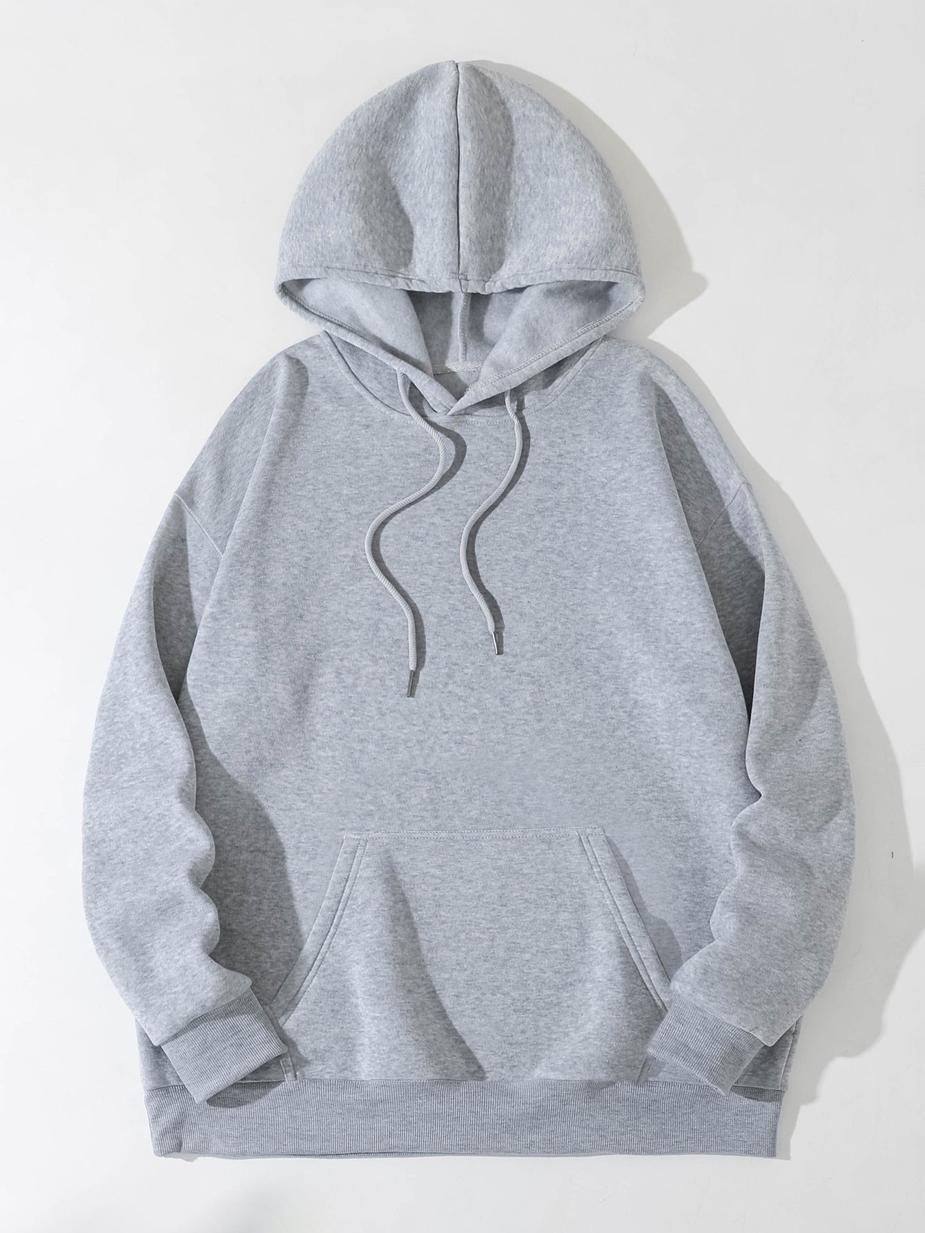 2026 New Black And White Hooded Sweatshirt, Simple Solid Color Basic Men's Loose All-Match Casual Sweatshirt