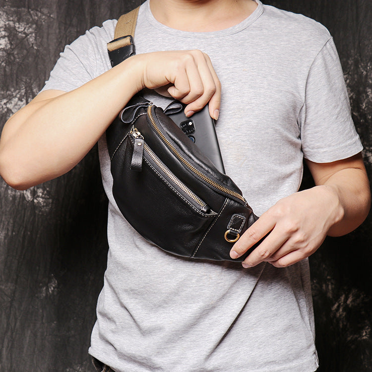 Solid-color Multi-functional Men's Chest Bag