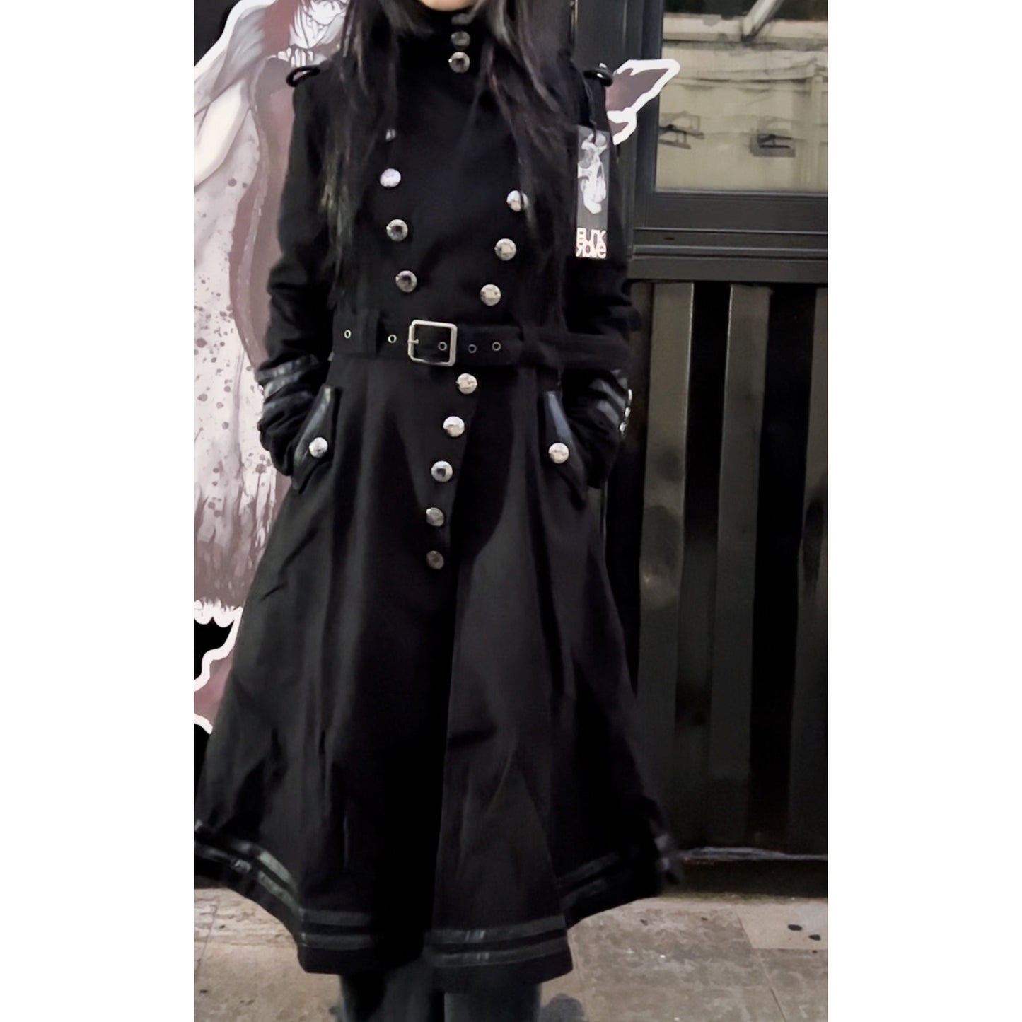 Punk-style Coat Short In The Front And Long In The Back With A Fitted Waist