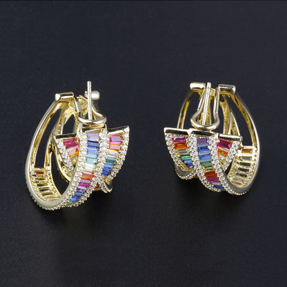 4064 S925 Silver Zircon Earrings