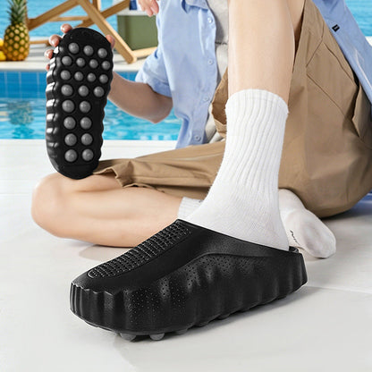 Internet-famous Chunky-sole Hole Shoes For Menheight-increasing And Slimming Closed-toe Slippers