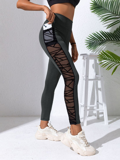 Cross-border High Waist Contrast Color Stitching Running Pants Belly-lifting Yoga Clothing Fitness Sports Naked Feeling Tight Leggings