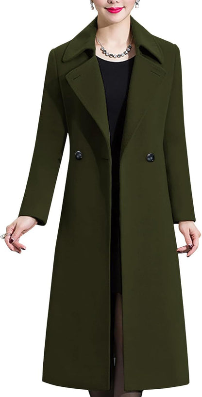 Winter Double-breasted Lapel Long Coat