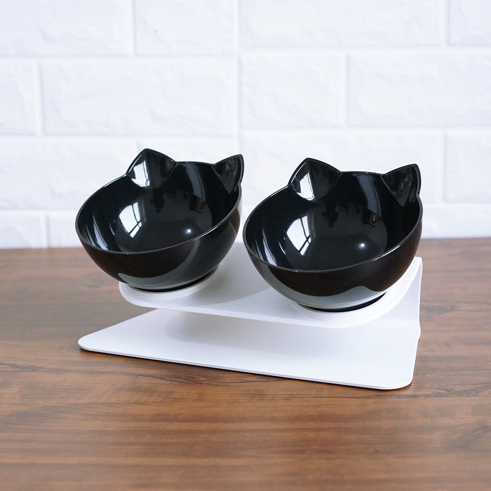 Cat Elevated Feeder Stand With Transparent Bowl
