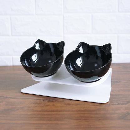 Cat Elevated Feeder Stand With Transparent Bowl
