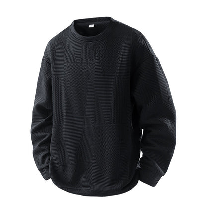 Mens Loose-Fit Casual Crew-Neck Pullover Bottoming Shirt