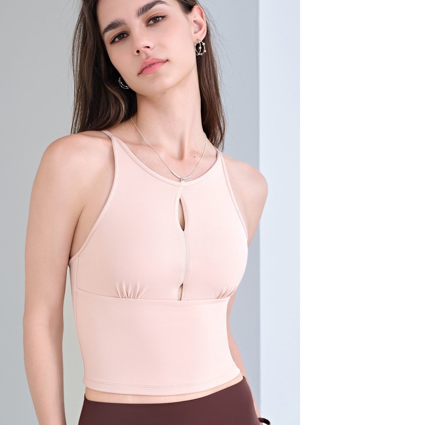Women's Shock-Absorbing Slim-Fit Sports Bra, Hollow Out, Stretchy Tight, Open-Back Design Camisole Tank Top For Women