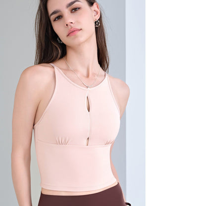 Women's Shock-Absorbing Slim-Fit Sports Bra, Hollow Out, Stretchy Tight, Open-Back Design Camisole Tank Top For Women