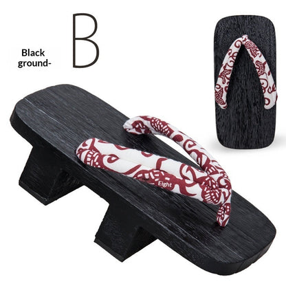 5.5cm-heeled Solid-wood Mens Flip-flops