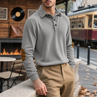 Cross-border Foreign Trade Jacquard Sweatshirt, New Amazon Spring & Autumn Men's Loose Pullover With European & American Style Collar And Elbow Pads
