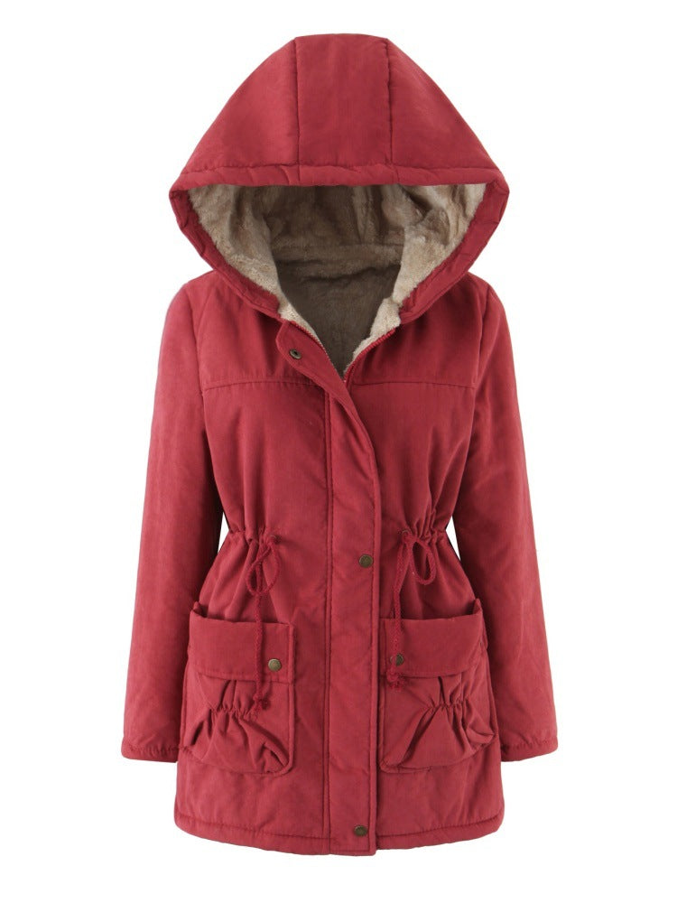 Medium To Long Loose Casual Cotton Jacket For Women