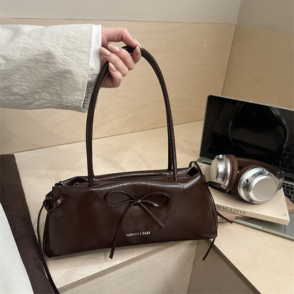 Casual And Stylish Large-capacity Shoulder Bag With A Bow Detail