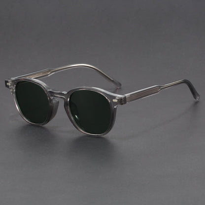Small-face Green-frame Gradient Tea-colored Sunglasses Stylish Unisex Design With UV Protection