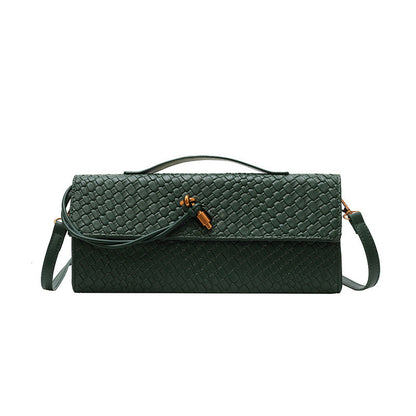 Womens Woven Soft Leather Shoulder Crossbody Bag