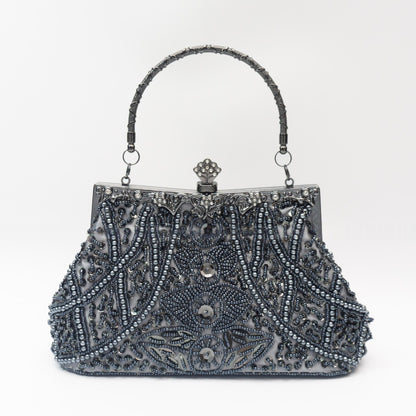 Vintage Handmade Beaded Embroidery Evening Bag For Gowns