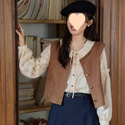 Round-neck Loose-fit Forest Style Vest Top