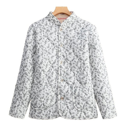 Moms Fashionable Floral Warm Padded Cotton Jacket