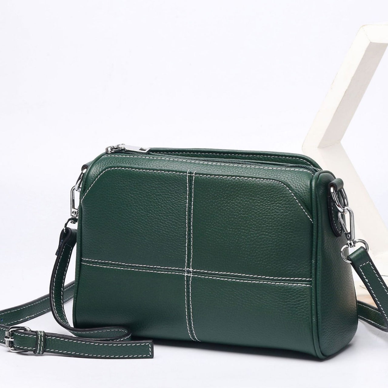 Women's Full-grain Leather Single-shoulder And Crossbody Bag
