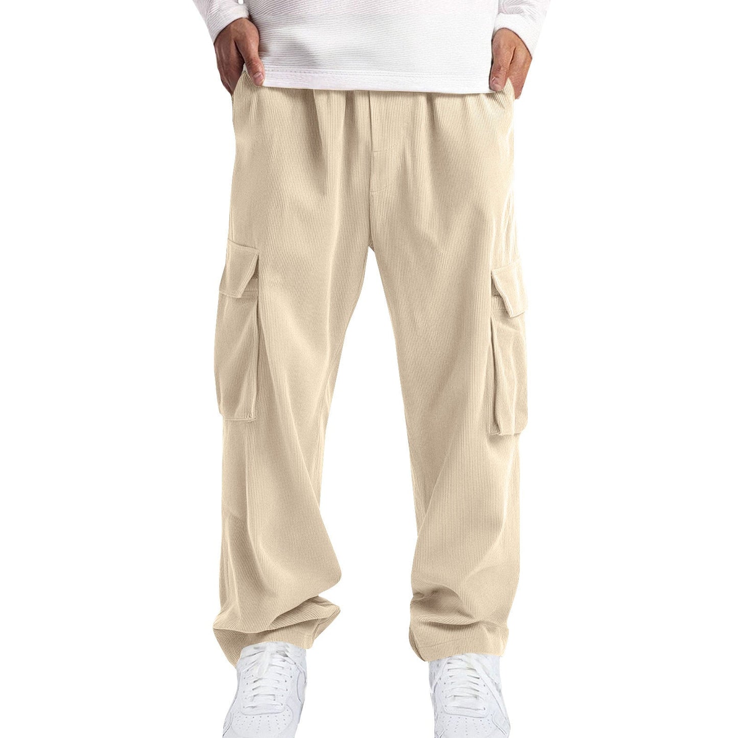 Mens Casual Sporty Corduroy Jogger Work Pants